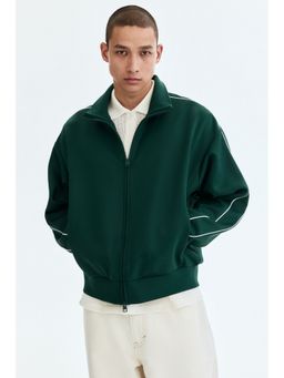 H&M - Men Green Relaxed Fit Scuba Track Jacket