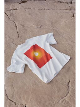 H&M - Men White Loose Fit Printed Sports T-Shirt