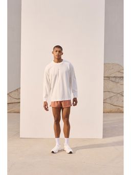 H&M - Men White Loose Fit Long-Sleeved Sports Top With Drymove