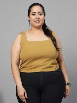 KASSUALLY - Women Sleeveless Square Neck Solid Top