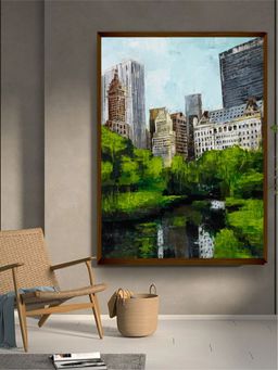 The Art House - Brown Green Abstract Painting Wall Art