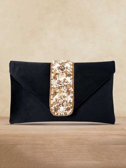 Peora - Clutch Purses For Women Wedding Handmade Evening Handbags Party Bridal Clutch (C16Bl)