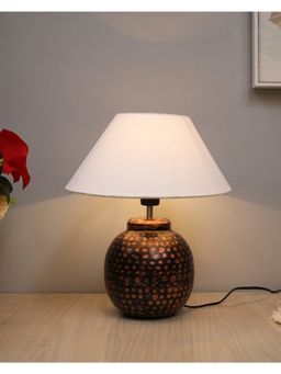 Homesake - Antique Table Lamp Ginger Jar White Shade