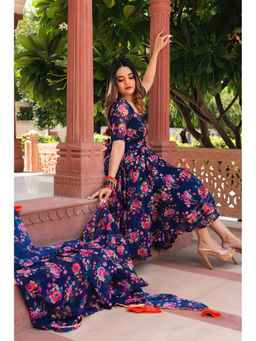 POMCHA - Manjari Organza Phool Jaal Anarkali (Set of 3)