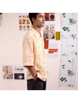 Doodlage - Men Beige Florique Shirt