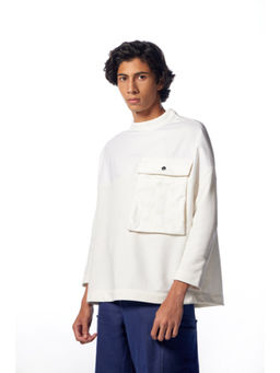 No Grey Area - Off White Giant Pocket Sweatshirt