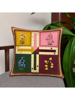 Crown of Poppies - Olive Corduroy Cushion Cover (16x16)