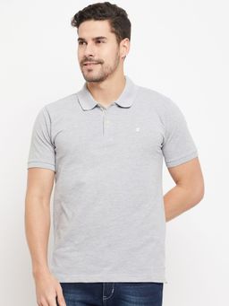 Cantabil - Men Grey Melange T-Shirt