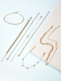 Zaveri Pearls - Set of 8 Gold & Rose Gold Contemporary Bracelets ZPFK10547