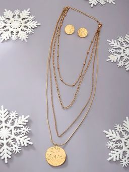 Zaveri Pearls - Gold Tone Multi Layered Classy Contemporary Chain ZPFK11612