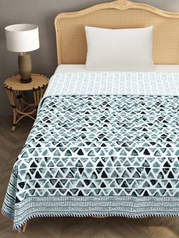 House of Gulab - Multi Color Ethnic Printed Reversible Single Bed Cotton Ac Blanket