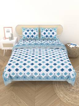 House of Gulab - White Floral Printed Bedding Sets
