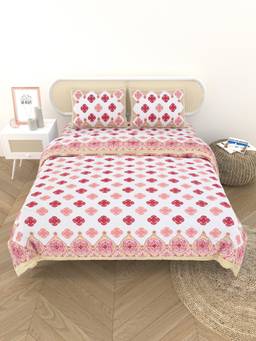 House of Gulab - Pink Floral Printed Bedding Sets