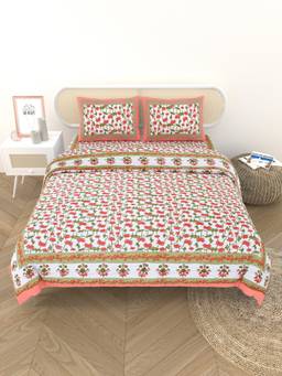 House of Gulab - Green Floral Printed Bedding Sets