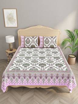 House of Gulab - Double King Bedsheet with 2 Pillow Covers