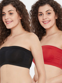 Secrets By ZeroKaata - Double Layered Full Coverage Strapless Bra Women- Assorted (Pack of 2)