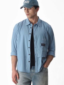 Jack & Jones - Men Oversized Blue Shirt