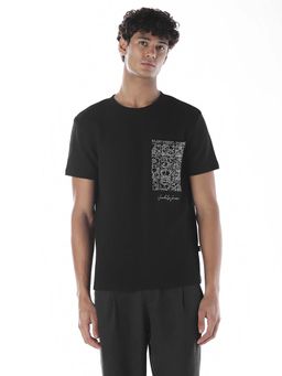 Jack & Jones - Men Regular Fit Black T-Shirt