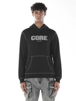 Jack & Jones - Men Regular Fit Black Hoodie