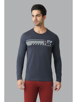 Van Heusen Innerwear - Athleisure Men Crew Neck & Long Sleeve T-Shirt - Slate