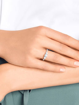 SWAROVSKI - Stilla Attract Round Cut White Rhodium Plated Ring