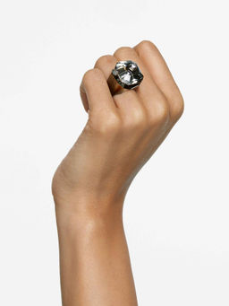 SWAROVSKI - Numina Cocktail Octagon Cut Gray Gold-Tone Plated Ring