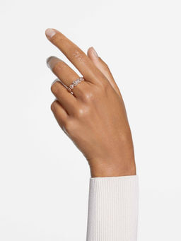 SWAROVSKI - Una Angelic Round Cut White Rose Gold-Tone Plated Ring