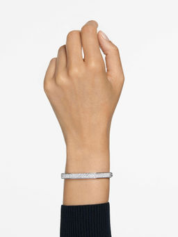 SWAROVSKI - White Dextera Octagon Shape Silver-Tone Plated Bracelet