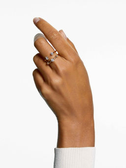 SWAROVSKI - Constella Round Cut White Gold-Tone Plated Rings (Pack of 2)