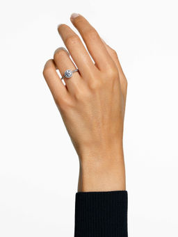 SWAROVSKI - Una Angelic Cocktail Round Cut Pave White Rhodium Plated Ring