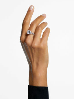 SWAROVSKI - Stilla Cocktail Square Cut Pave White Rhodium Plated Ring