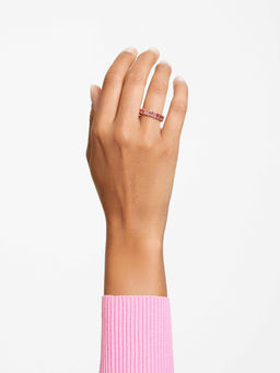 SWAROVSKI - Matrix Baguette Cut Pink Rose Gold-Tone Plated Ring