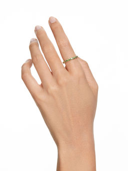 SWAROVSKI - Matrix Round Cut Green Gold-Tone Plated Ring