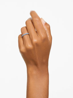 SWAROVSKI - Matrix Round Cut Blue Rhodium Plated Ring