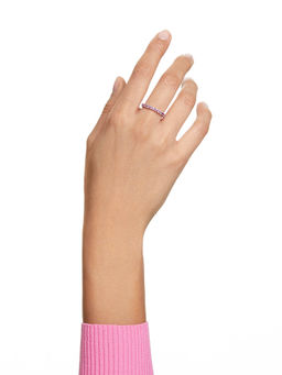 SWAROVSKI - Matrix Round Cut Pink Rhodium Plated Ring
