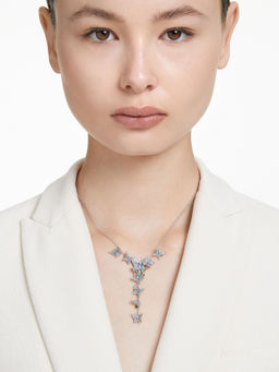 SWAROVSKI - Idyllian Lilia Y Butterfly Blue Rhodium Plated Necklace