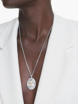 SWAROVSKI - White Idyllian Flower Rhodium Plated Necklace