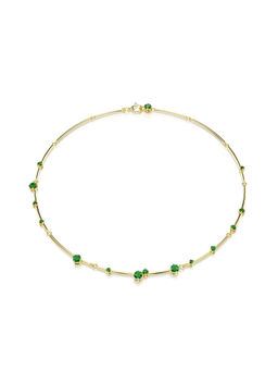 SWAROVSKI - Green Constella Mixed Round Cuts Gold-Tone Plated Necklace