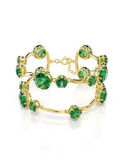 SWAROVSKI - Green Constella Mixed Gold-Tone Plated Bracelet