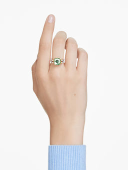 SWAROVSKI - Chroma Cushion Cut Multi-coloured Gold-Tone Plated Ring
