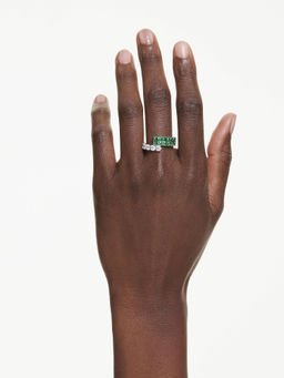 SWAROVSKI - Matrix Mixed Cuts Green Rhodium Plated Ring