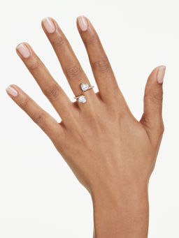 SWAROVSKI - Mesmera Open Heart Cut Pave White Gold-Tone Plated Ring