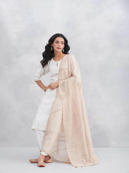 Fabindia - Women Beige Cotton Silk Dupatta