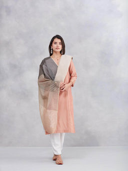 Fabindia - Women Black Cotton Silk Blend Dupatta