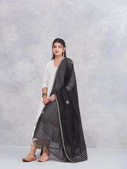 Fabindia - Women Black Cotton Silk Dupatta