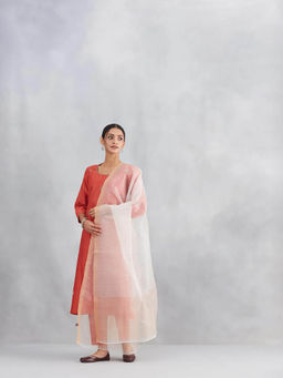 Fabindia - Women Off White Silk Blend Hand Woven Dupatta