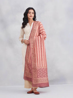 Fabindia - Women Pink Cotton Silk Dupatta
