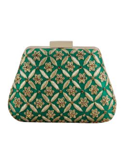 The Purple Sack - Green Embellished Clutch
