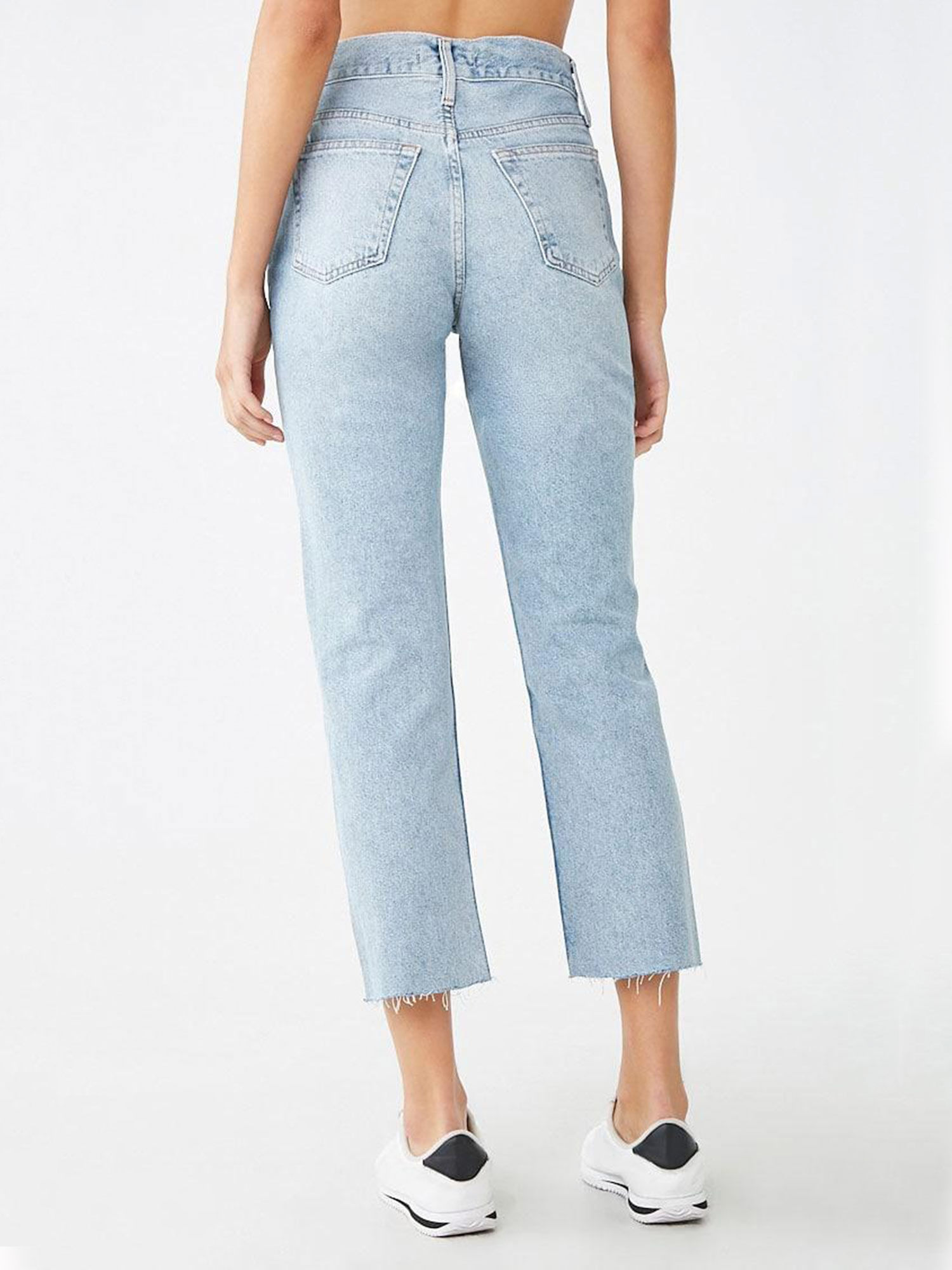 Larchmont Distressed Straight-Leg Jeans 