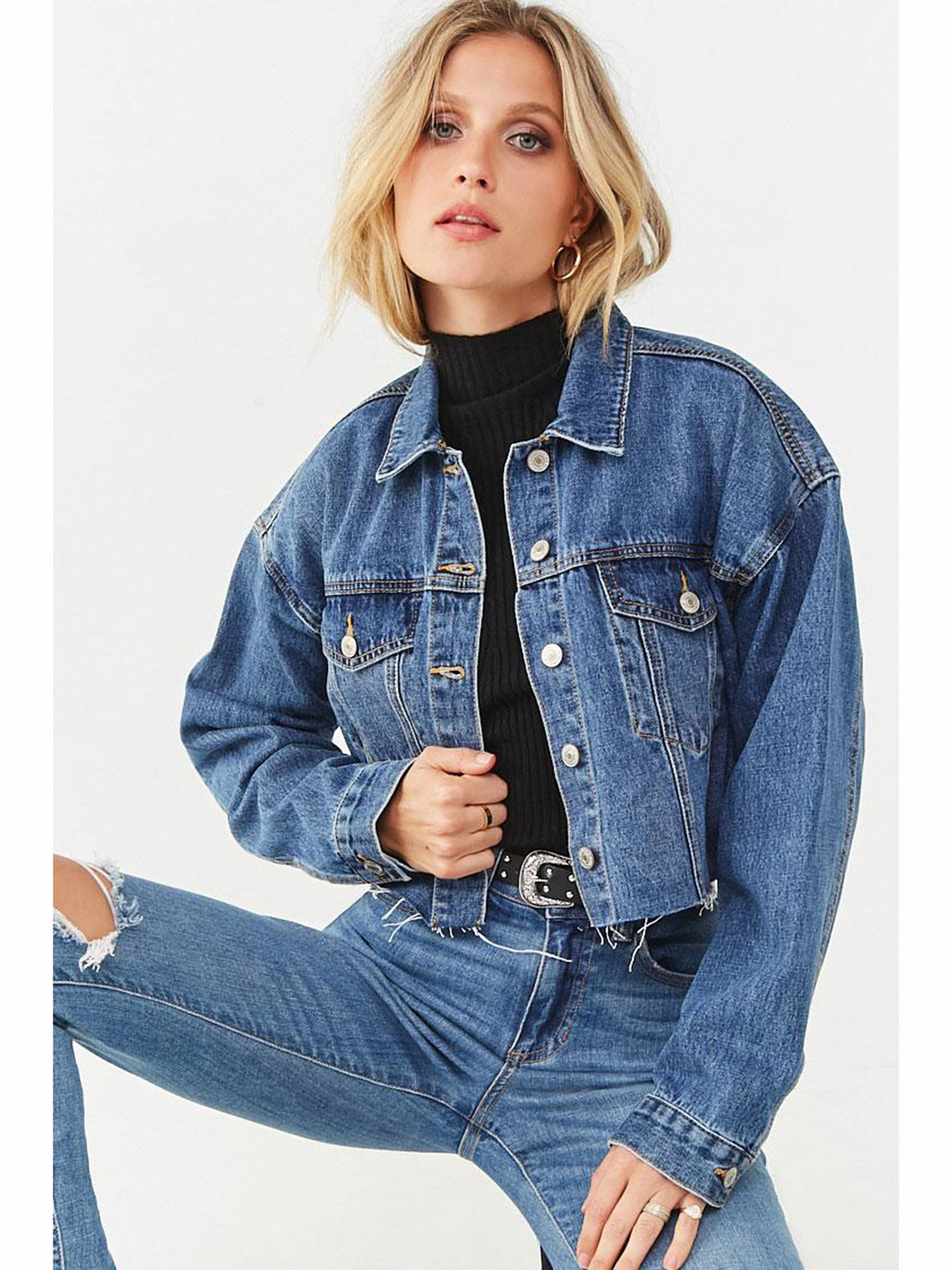 forever 21 women's denim coats & jackets